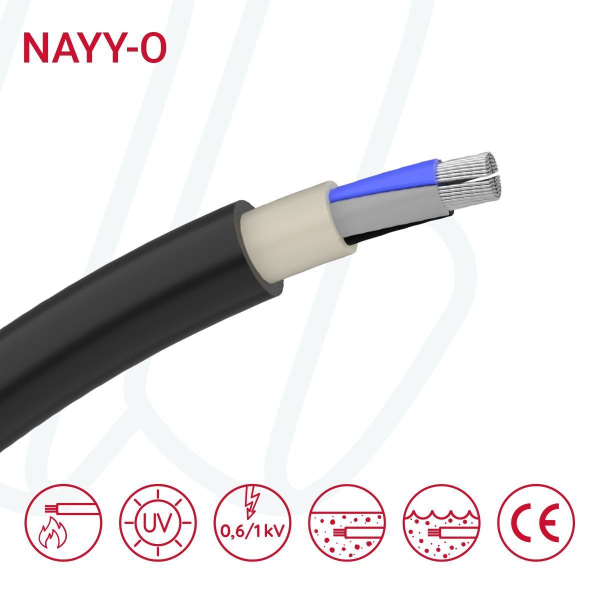 Кабель NAYY-O 4X240 SE чорний