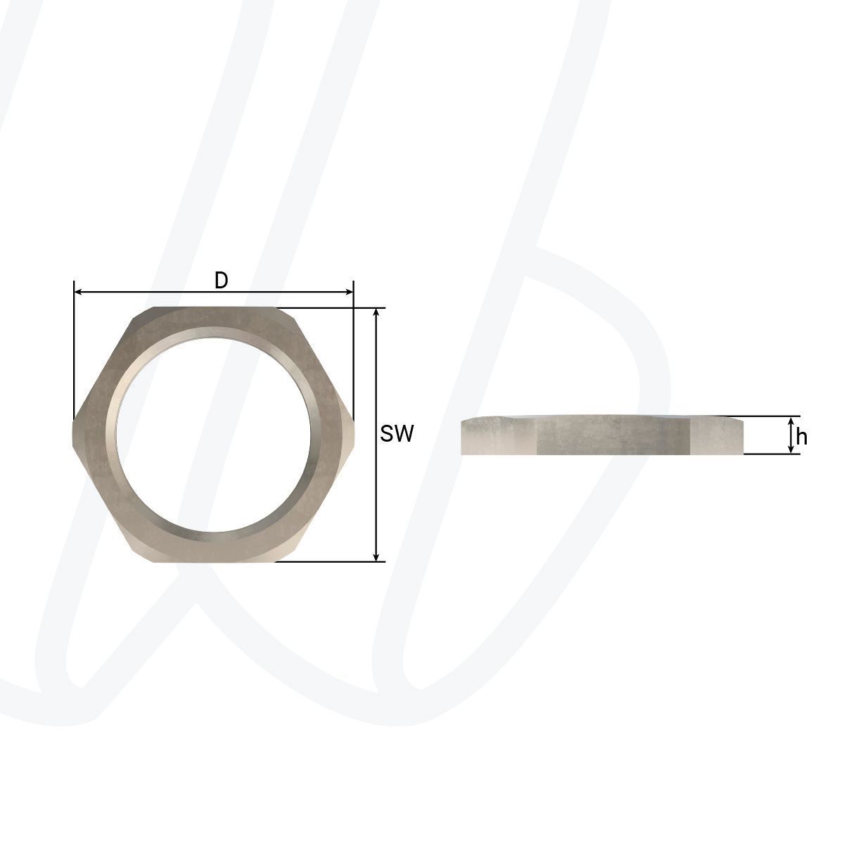 Контргайка латунна PG7 / SW=15мм, PG, PG07
