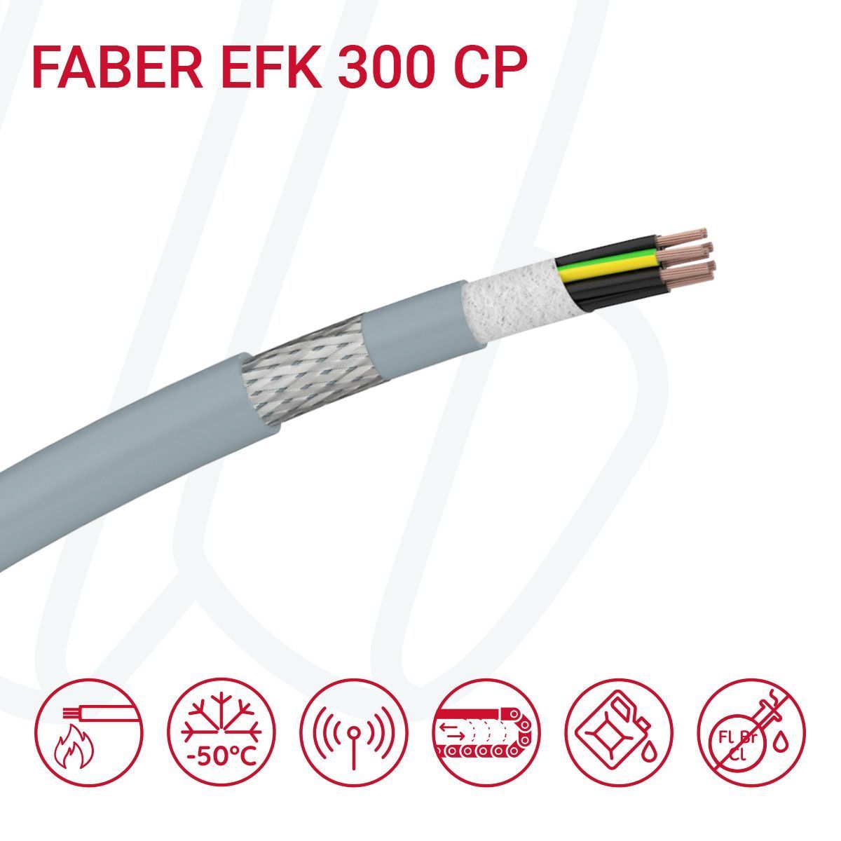 Кабель FABER EFK 300 CP 04G4 сірий