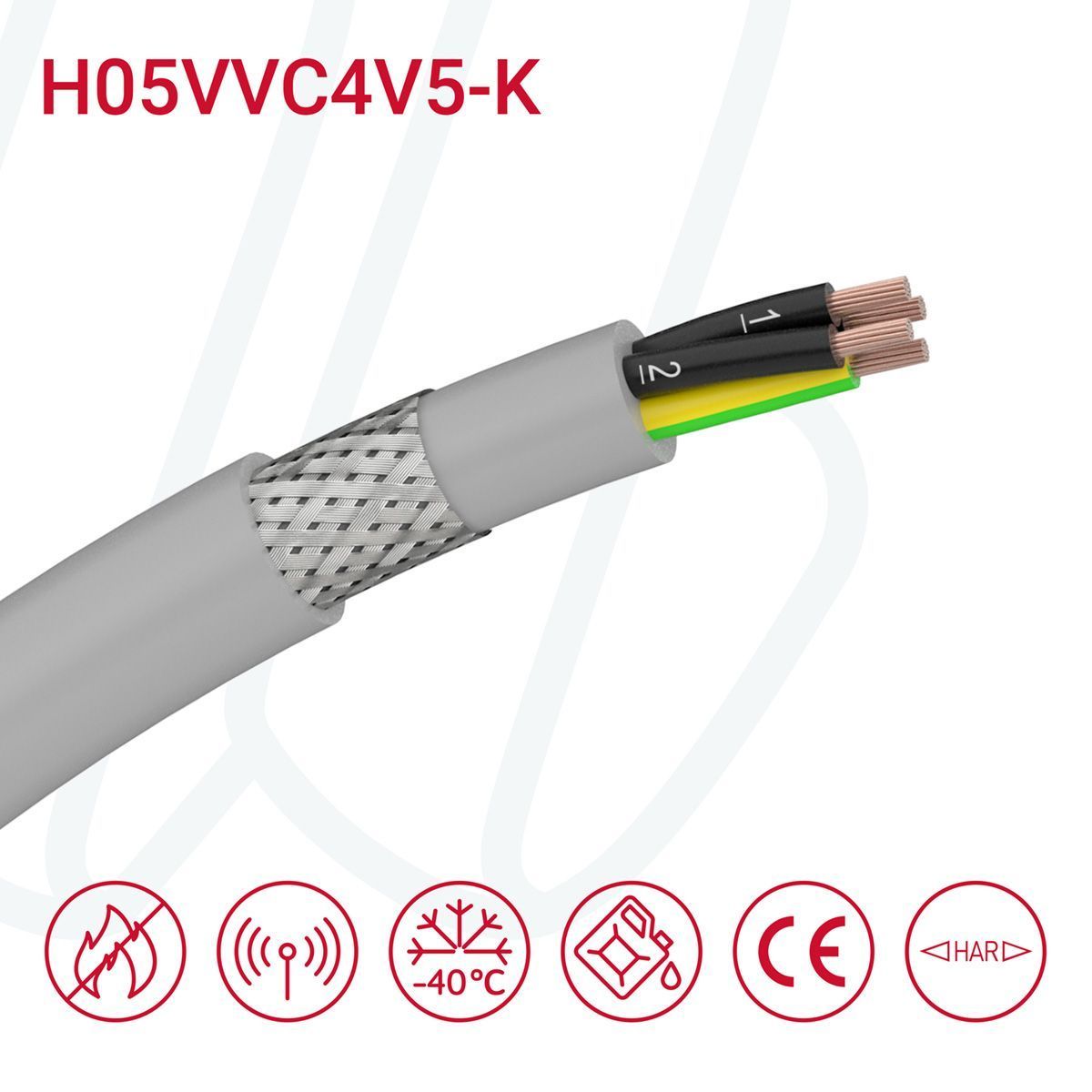 Кабель H05VVC4V5-K 7G1 сірий