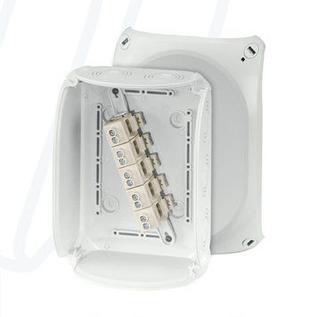 Розподільна коробка KF1610G 210x155x92 мм, IP66/67, з клемником 5х10 мм&sup2;, світло-сіра RAL 7035 | HENSEL