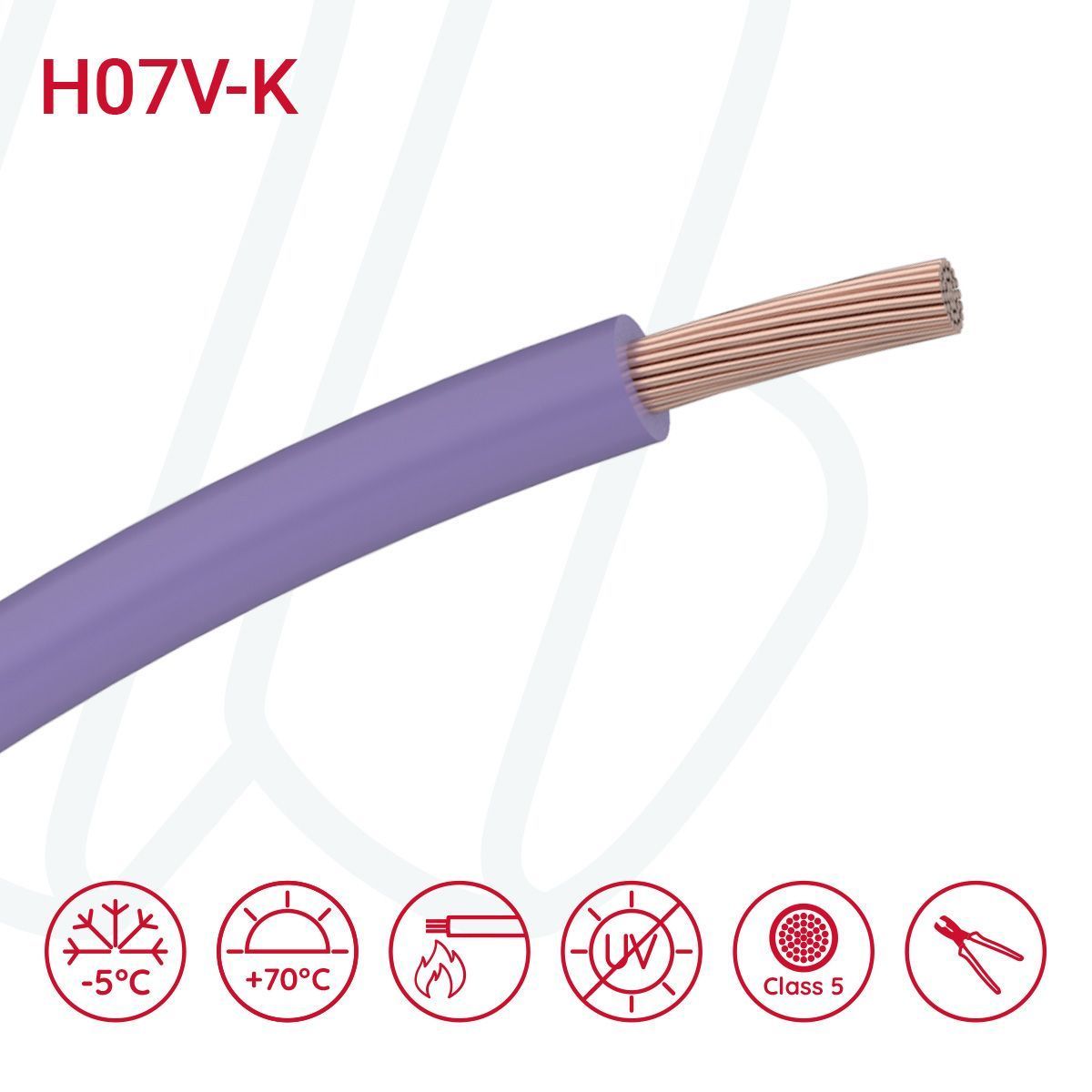 Провід H07V-K 1X6 фіолетовий