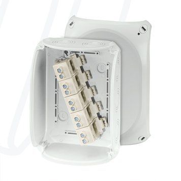 Розподільна коробка KF1616G 210x155x92 мм, IP66/67, з клемником 5х16 мм&sup2;, світло-сіра RAL 7035 | HENSEL