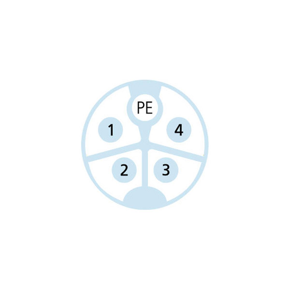 Роз'єм PK-WASC5K для монтажу, M12, прямий, штекер, код K, 4+PE 630В 12А | ESCHA