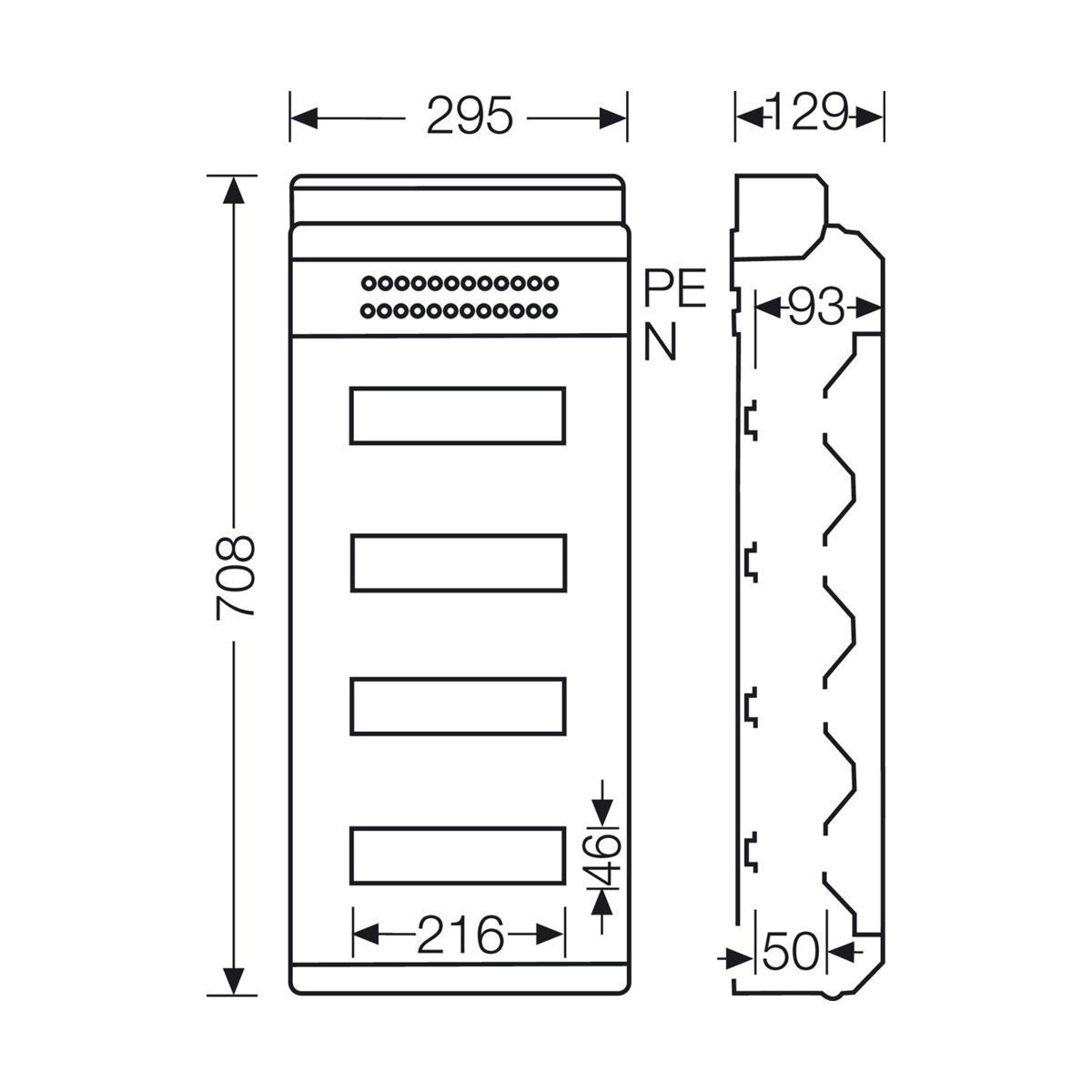 Розподільний щит KV 4748 з клемниками, 4х12 модулів, IP54 | HENSEL