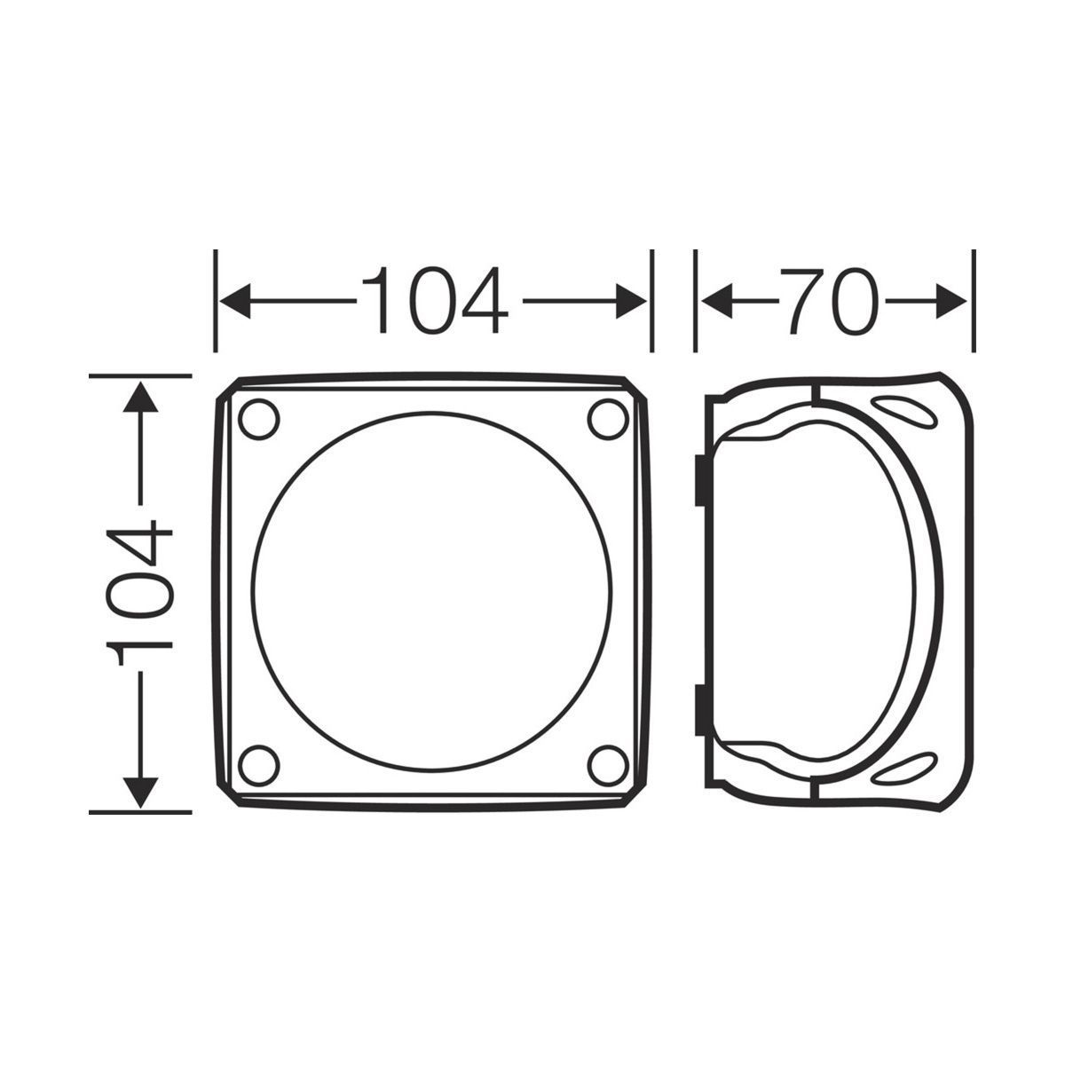 Розподільна коробка KF0404G 104x104x70 мм, IP66/67, з клемником 5х4 мм&sup2;, світло-сіра RAL 7035 | HENSEL