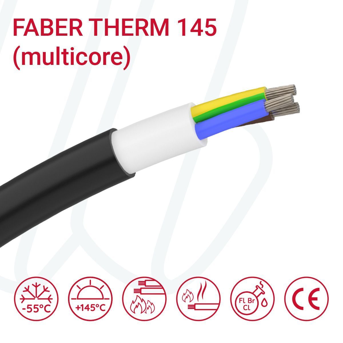 Кабель FABER THERM 145 MC 5G1,5 чорний