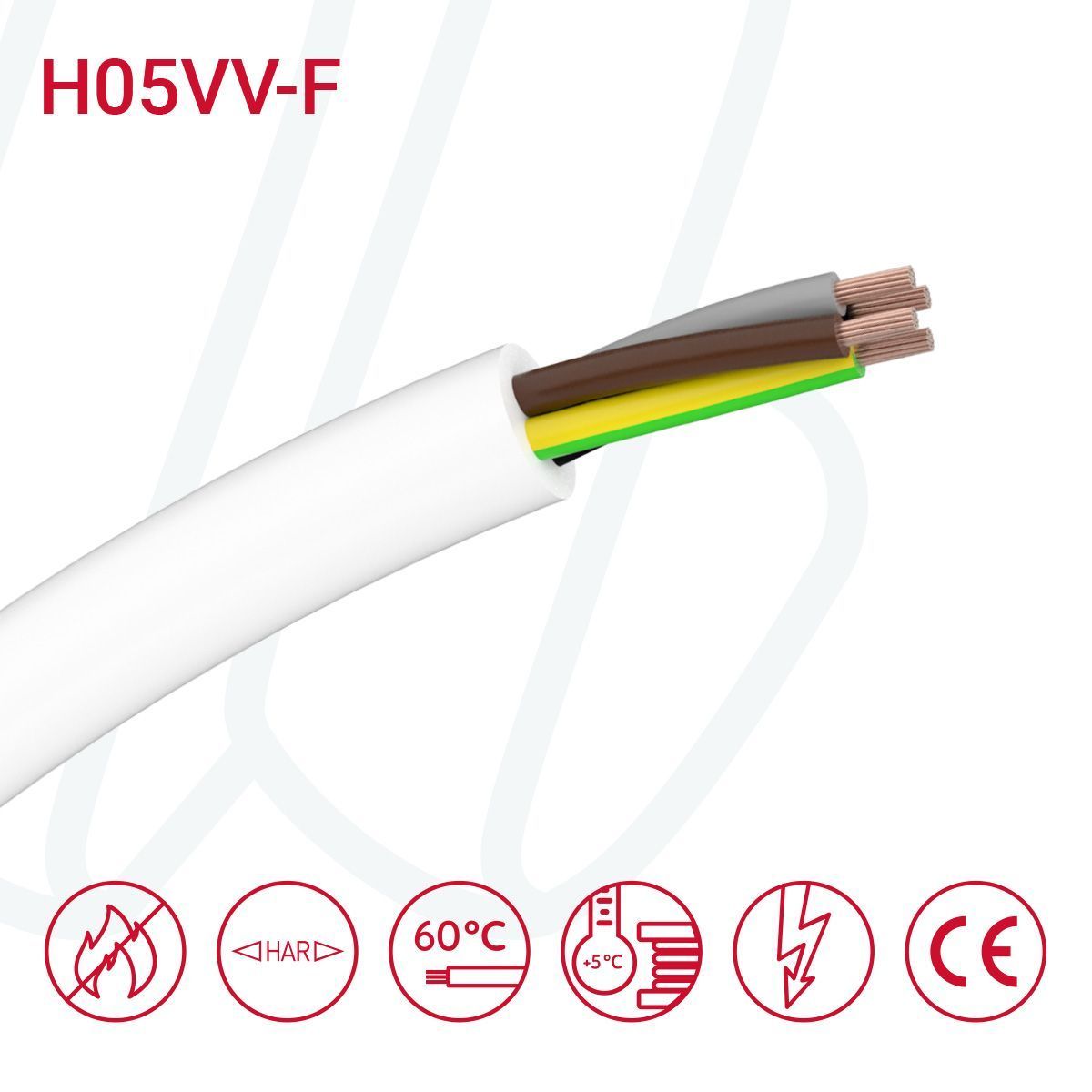 Кабель H05VV-F 03G1 білий