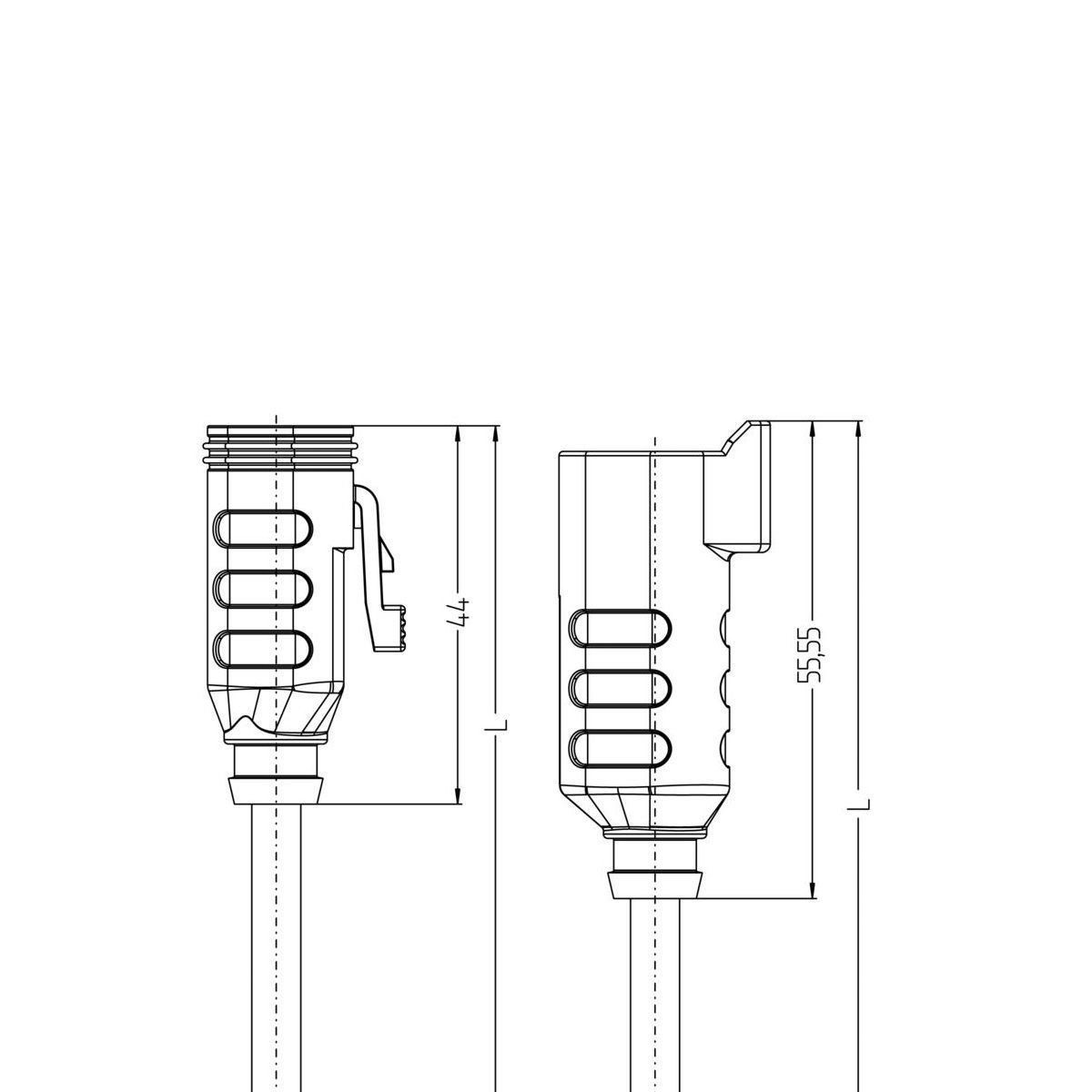 Кабель MA-ET06-3S-5-MA-ET06-3S/S370 ET, гніздо пряме, 3п, штекер прямий, 3п, PUR, 5м, чорний | ESCHA
