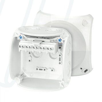 Розподільна коробка KF0404G 104x104x70 мм, IP66/67, з клемником 5х4 мм&sup2;, світло-сіра RAL 7035 | HENSEL