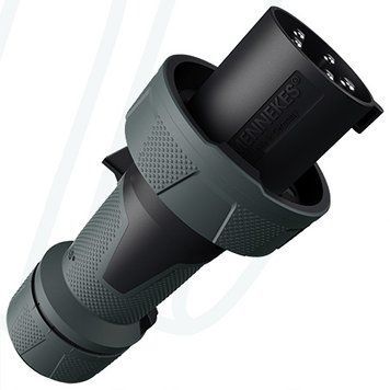 Штекер PowerTOP Xtra R 125A 5п 6г 400В, IP67, чорний, 125 A, 5, 400 В, 6г