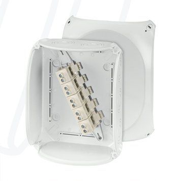 Розподільна коробка KF2525G 255x205x112 мм, IP66/67, з клемником 5х25 мм&sup2;, світло-сіра RAL 7035 | HENSEL