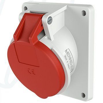 Розетка панельна 16A 5п 6г 400В, IP44 (нахил 20&deg;), 16 A, 5, 400 В, 6г