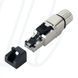 Роз'єм Cat.6A T568A для монтажу RJ45 прямий, штекер, 8п, AWG24-22/1, AWG24-22/7, AWG24-22/19, металевий корпус з каб. вводом