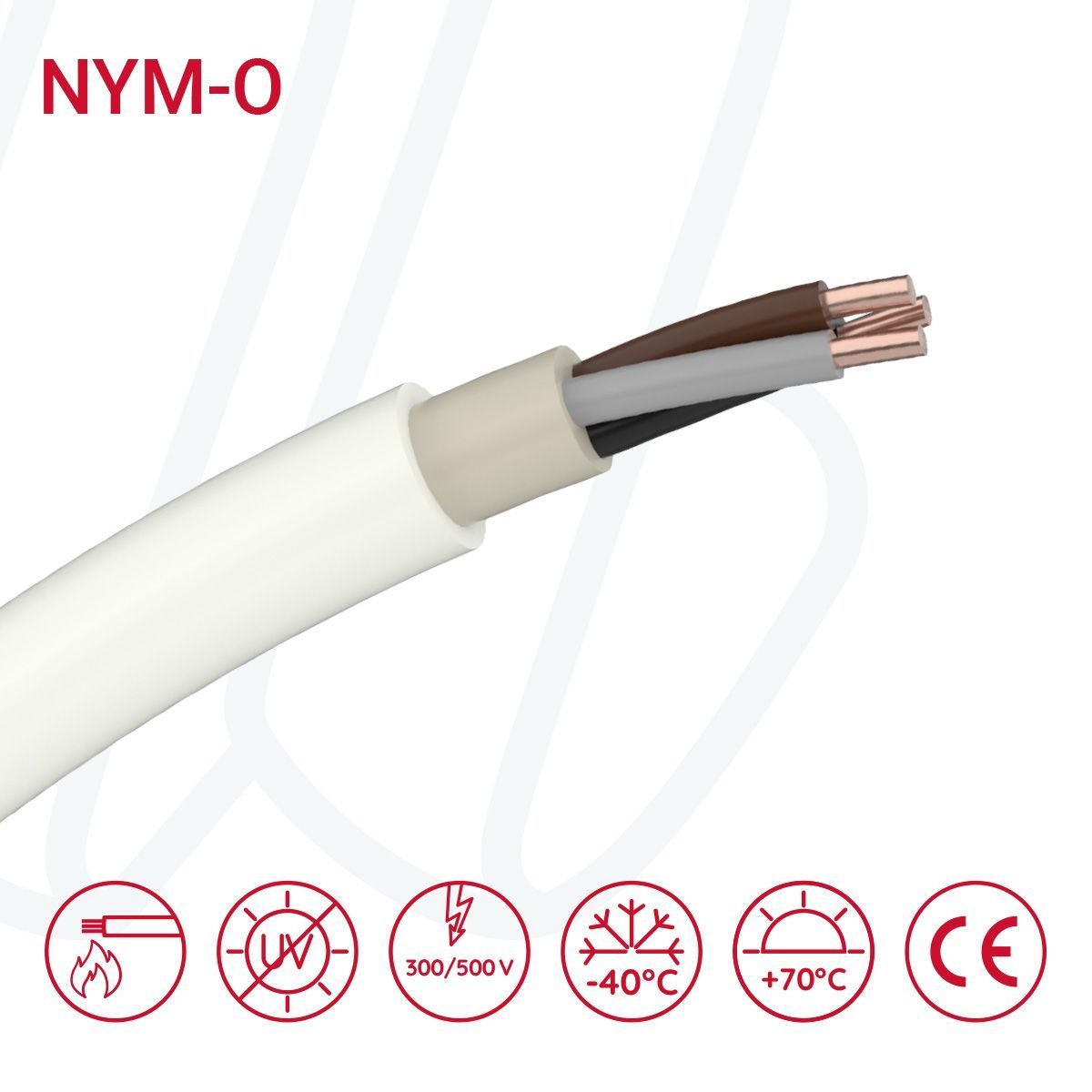 Кабель NYM-O 04X25 сірий