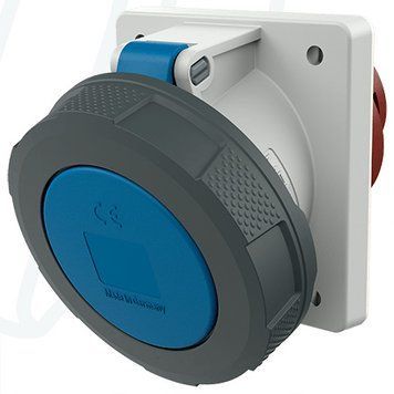 Розетка панельна 63A 3п 6г 230В, IP67 (нахил 20&deg;), 63 A, 3, 230 В, 6г