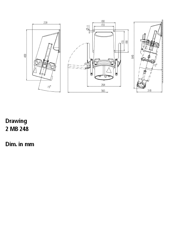 Штекер панельний 250A 4п 6г 400В, IP67, 250 A, 4, 400 В, 6г