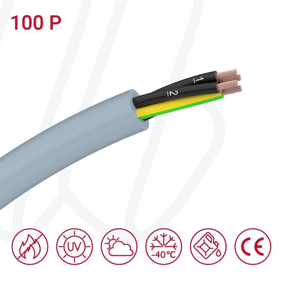 Кабель FABER 100 P 07G1.5 сірий