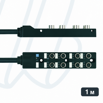 Пасивний I/O-розгалужувач ESCHA 8I/OM8-3P2C-1/S370, 8 портів, M8, гніздо, 3 конт., кабель 1 м