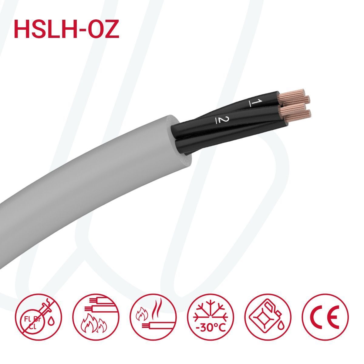 Кабель HSLH-OZ 2X2,5 сірий