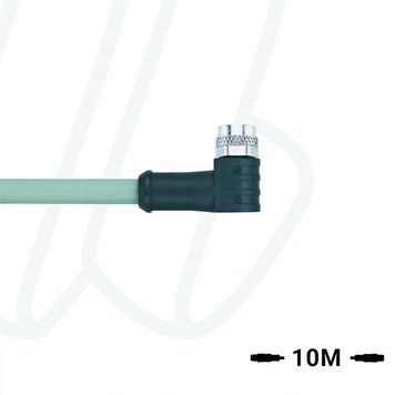 Кабель AL-SWKPS3-10/P00, з роз'ємом M8, гніздо кутове 3п, екранований, ПВХ, 10м, сірий | ESCHA