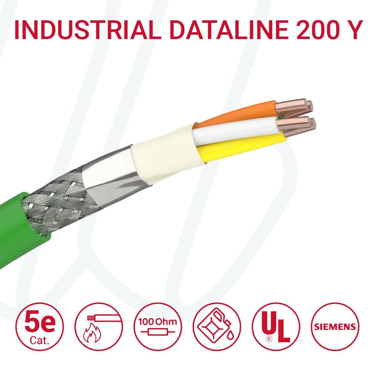 Кабель FABER INDUSTRIAL DATALINE P 200 FC Inst. (A) SFTP PVC Сat.5e 02X2XAWG22/1 cUL зелений