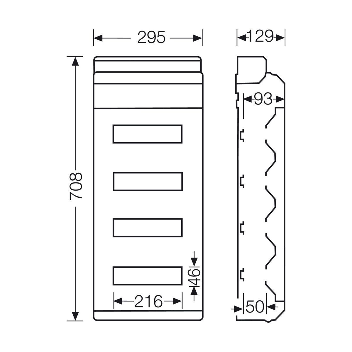 Розподільний щит KV 4648 без клемника, 4х12 модулів, IP54 | HENSEL