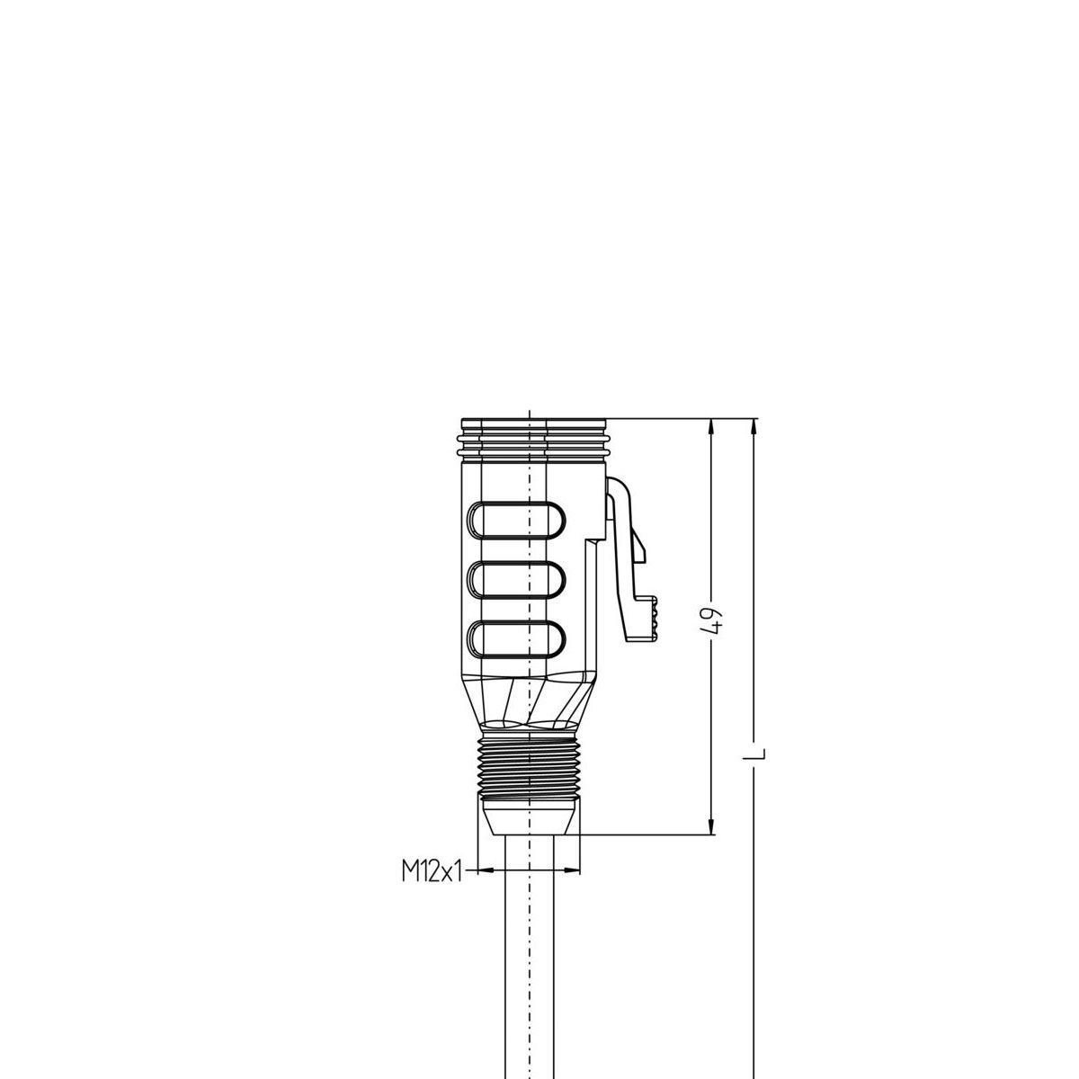 Кабель MA-ET06-3SGP1-2/S370 ET, гніздо пряме, 3п, корпус захвату з різьбленням, зі схемою захисту, LED PUR, 2м, чорний | ESCHA