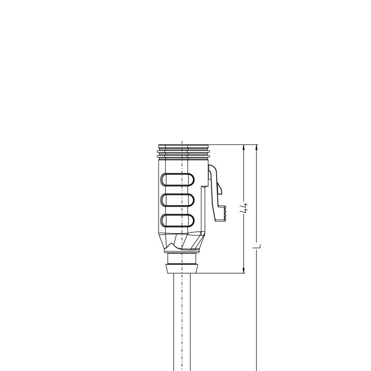 Кабель MA-ET06-3SP1-2/S370 ET, гніздо пряме, 3п, зі схемою захисту, LED, PUR, 2м, чорний | ESCHA