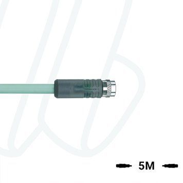Кабель AL-SKP3P2-5/P01, з роз'ємом M8, гніздо пряме, 3п, з LED, ПВХ, UL, 5м, сірий | ESCHA