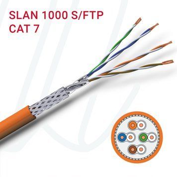 Кабель VOKA-LAN SLAN 1000 S/FTP 4X2XAWG23/1 Cat.7 FRNC Dca помаранчевий