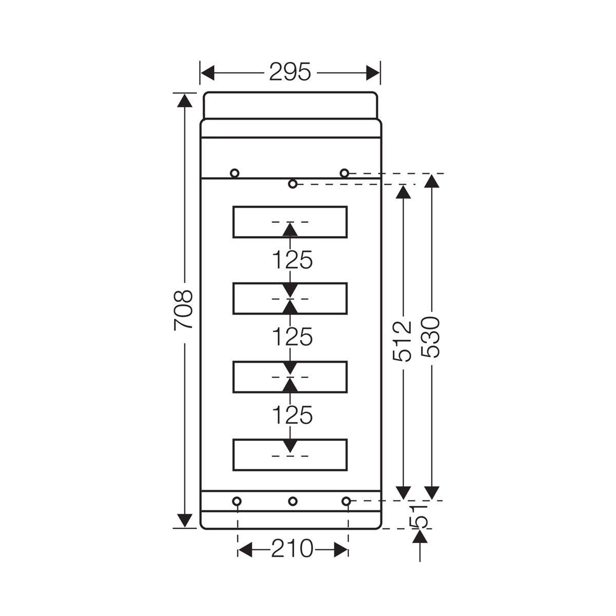 Розподільний щит KV 4548 з клемниками, 4х12 модулів, IP54 | HENSEL