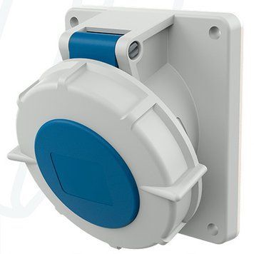 Розетка панельна 32A 3п 6г 230В, IP67 (нахил 20&deg;), 32 A, 3, 230 В, 6г