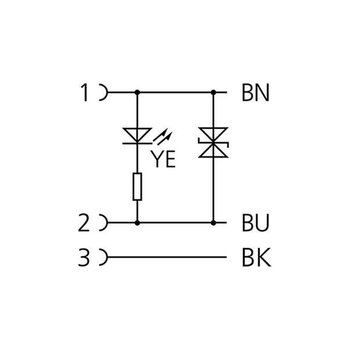 Кабель MA-ET06-3SP1-10/S370 ET, гніздо пряме, 3п, зі схемою захисту, LED, PUR, 10м, чорний | ESCHA