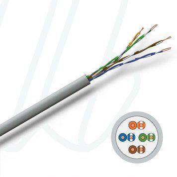 Кабель VOKA-LAN XLAN 200 U/UTP 4X2XAWG24/1 Cat.5 Eca сірий