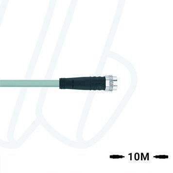 Кабель AL-SKP4-10/P00 з роз'ємом M8, гніздо, прямий, 4п, 4А, 60В, кабель ПВХ, 10м, сірий