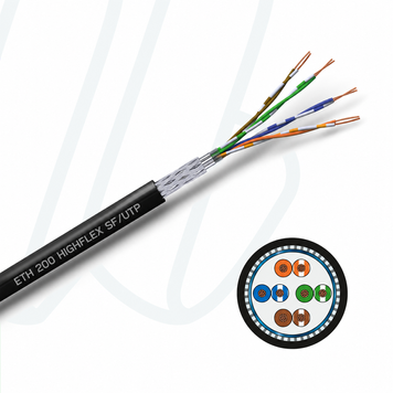 Кабель MARDAL ETH 200 HIGHFLEX SF/UTP 4X2XAWG26/19 PUR чорний