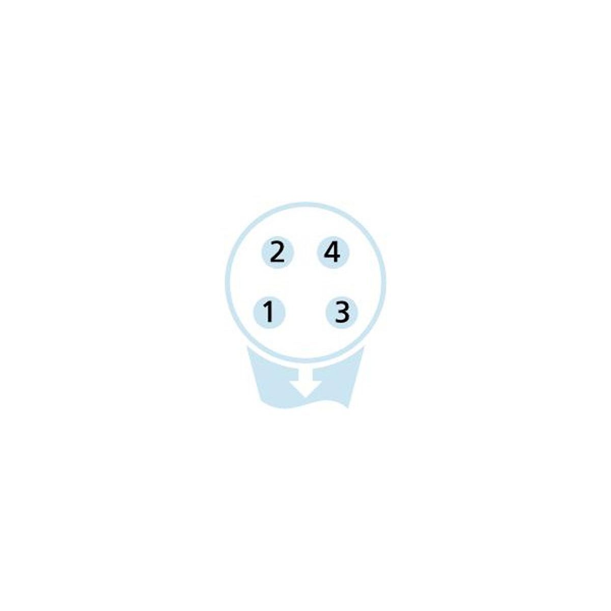 Роз'єм SWSPC4L для монтажу, M8, кутовий, штекер, код А, 4п 30В 4А | ESCHA