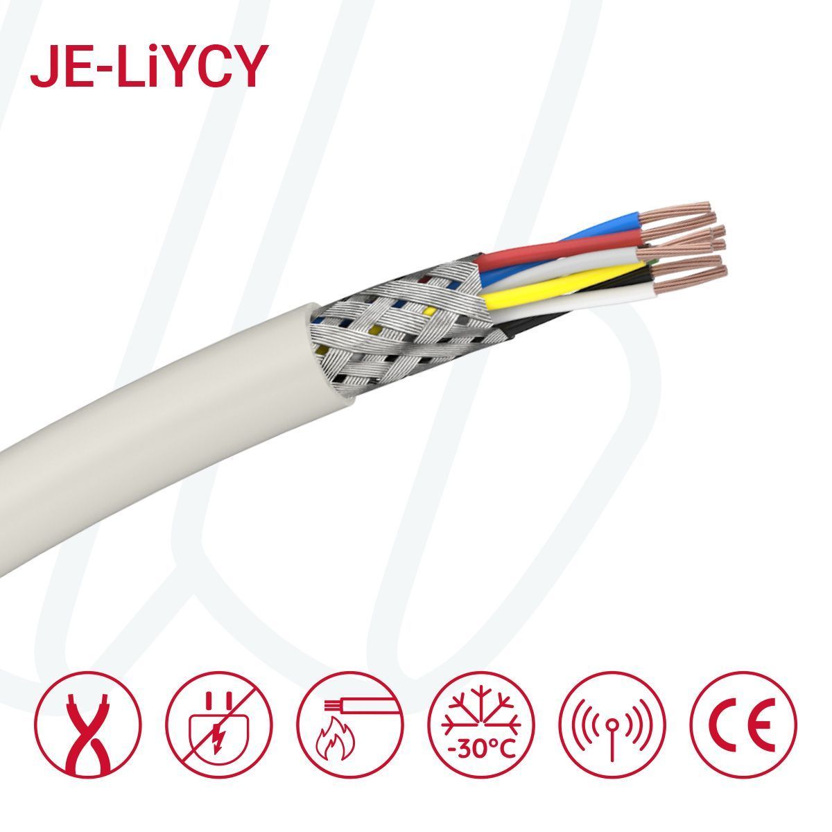 Кабель JE-LiYCY 02X2X0.5 Bd Si сірий