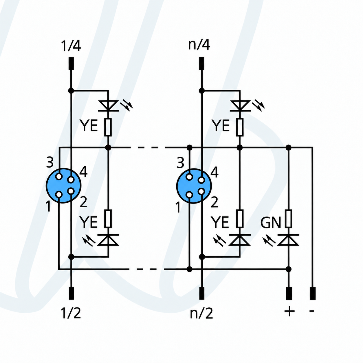 Пасивний I/O-розгалужувач ESCHA 8I/OM8-4P3C-10/S370, 8 портів, M8, гніздо, 4 конт., кабель 10 м
