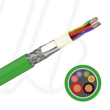 Кабель FABER INDUSTRIAL DATALINE 200 C EFK P SFTP 02X2XAWG26/19+01XAWG22 S-DRVCQ зелений
