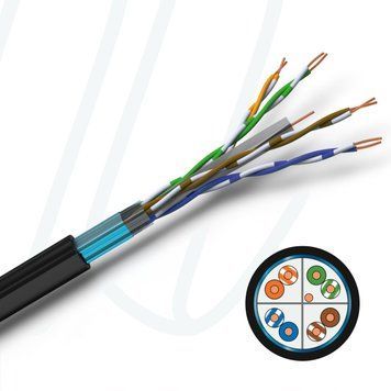 Кабель VOKA-LAN XLAN 350 F/UTP OUTDOOR 4X2XAWG24/1 Cat.6 PE Fca чорний RAL 9005