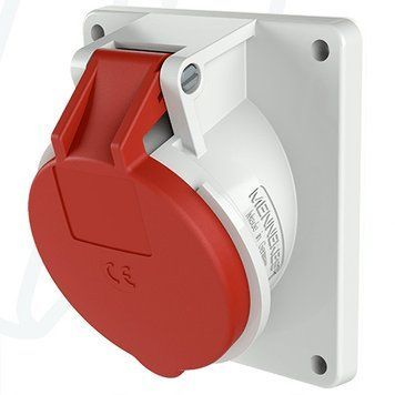 Розетка панельна 32A 5п 6г 400В, IP44 (нахил 20&deg;) з TwinCONTACT, 32 A, 5, 400 В