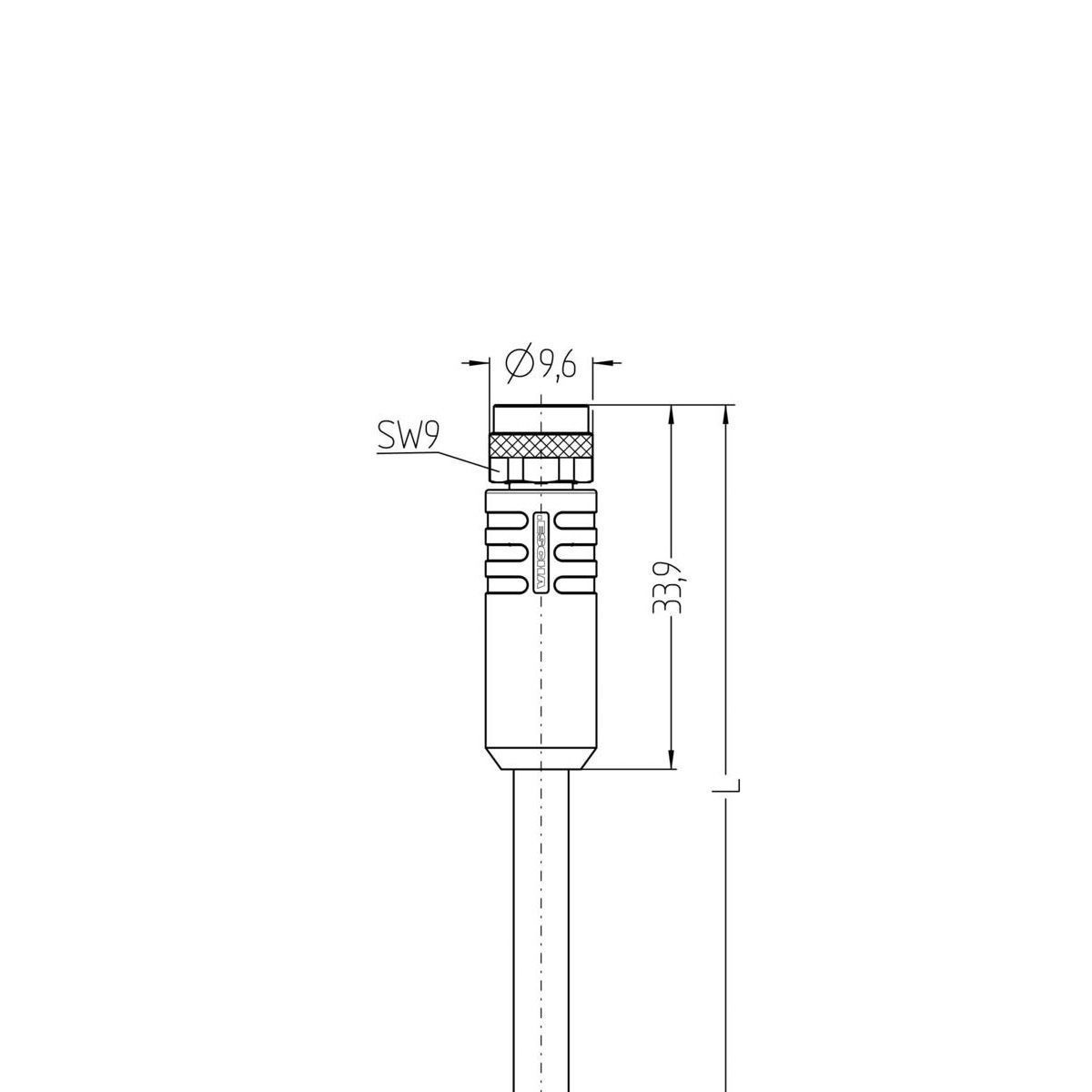 Кабель AL-SKP3P2-10/P00, з роз'ємом M8, гніздо пряме, 3п, з LED, ПВХ, 10м, сірий | ESCHA