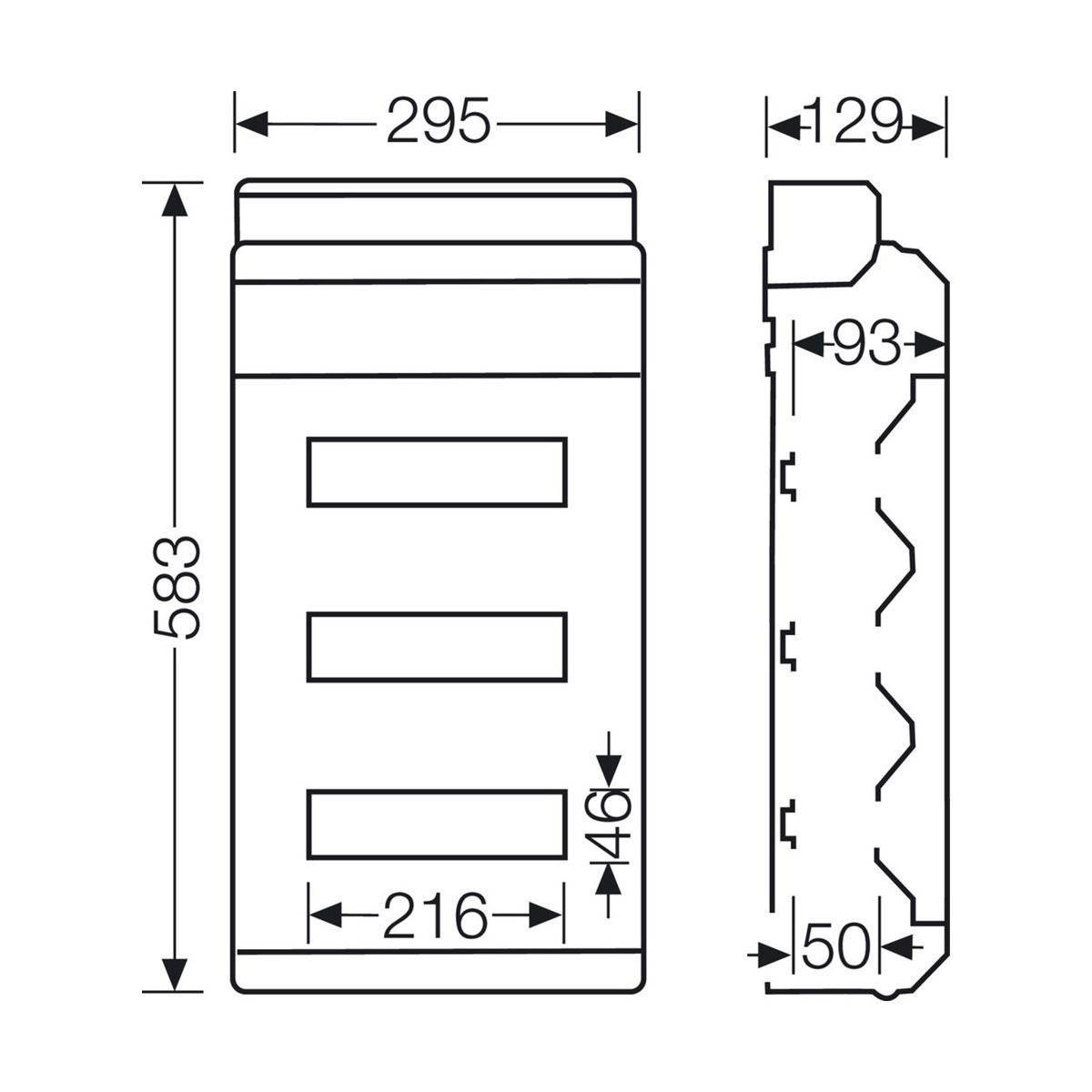 Розподільний щит KV 3636 M без клемника, 3х12 модулів, IP54 | HENSEL