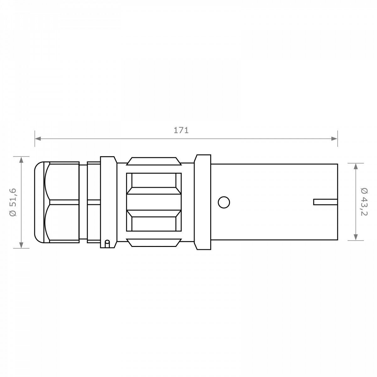 Розетка кабельна SPZ (короткий корпус), 480А, N, 95 мм&sup2;, ввід M40 &Oslash;19&ndash;28мм, синій, 480 A, 1