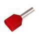 KA1,5-12ETW2 Ізольований гільзовий накінечник TWIN 1,5 мм&sup2; / L1=10 мм / червоний / упак. 100 шт