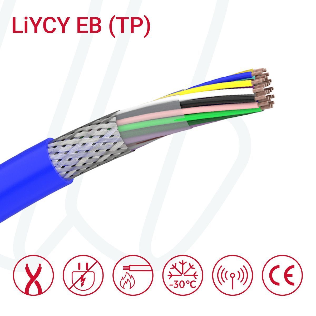 Кабель LiYCY/EB 4X2X0,75 синій