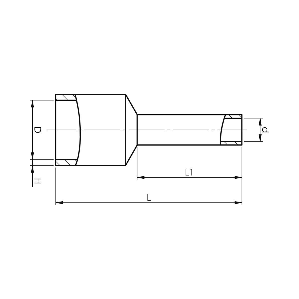 KA2,5-10ETW2 Ізольований гільзовий накінечник TWIN 2,5 мм&sup2; / L1=18 мм / синій / упак. 250 шт