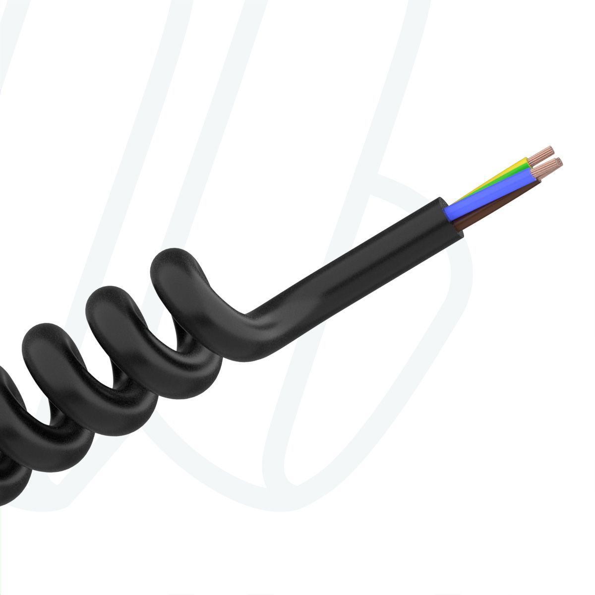 Кабель спіральний 7G1,0 PUR чорний 2,2м &rarr; 10м